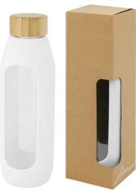 Tidan 600 ml borosilicate glass bottle with silicone grip