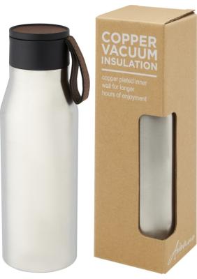 Ljungan 500 ml copper vacuum insulated stainless steel bottle with PU leather strap and lid