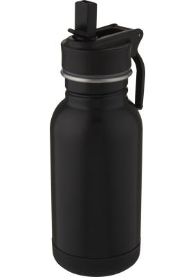 Lina 400 ml stainless steel sport bottle with straw and loop