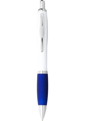 Nash ballpoint pen with white barrel and coloured grip