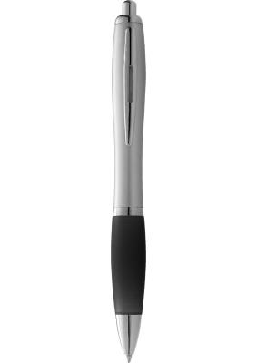 Nash ballpoint pen silver barrel and coloured grip