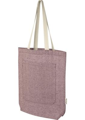 Pheebs 150 g/m² recycled cotton tote bag with front pocket 9L