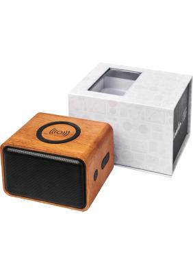 Wooden 3W speaker with wireless charging pad