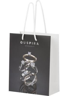 Handmade 170 g/m2 integra paper bag with plastic handles - medium