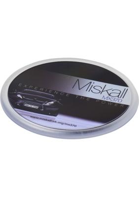 Ellison round plastic coaster with paper insert