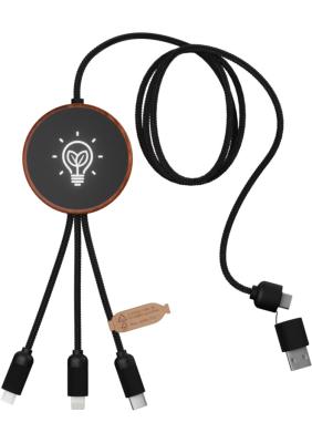 SCX.design C40 5-in-1 rPET light-up logo charging cable and 10W charging pad